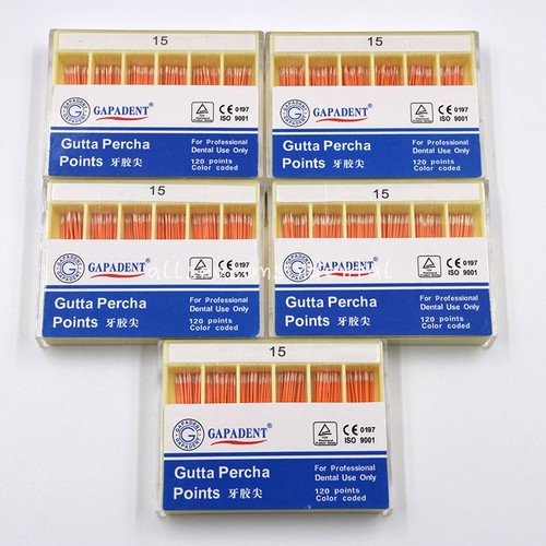 1 Box Size #15 Dental Gapadant Gutta Percha Points 120 Pcs/ Pack White - Picture 3 of 4