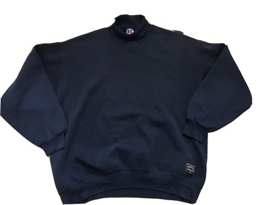 Vintage 90s Russell Mens Size Large Turtleneck Sweatshirt Sweater Usa Made Blue | eBay
