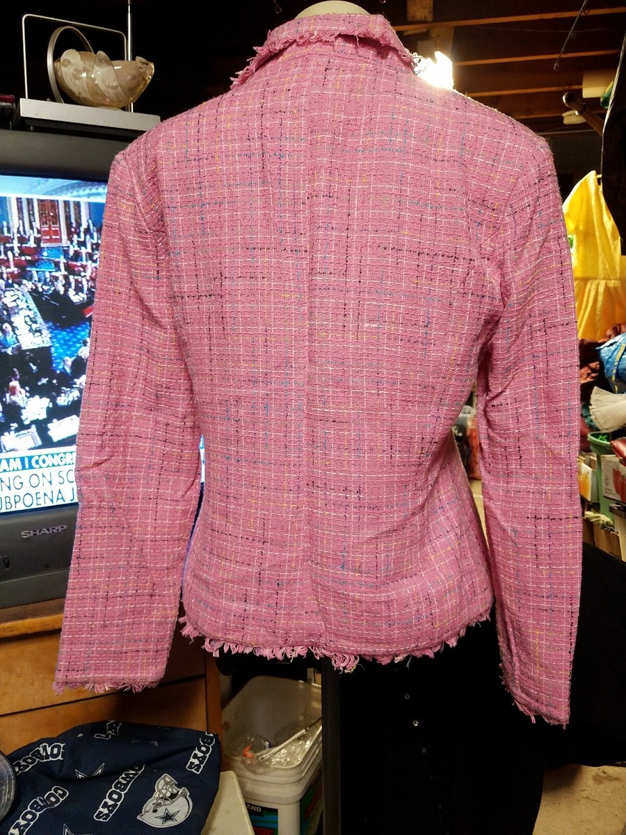 Anne Carson Womens Pink Tweed Blazer Jacket Size Small silk blend Anne Carson Womens Pink Tweed Blazer Jacket Size Small silk blend