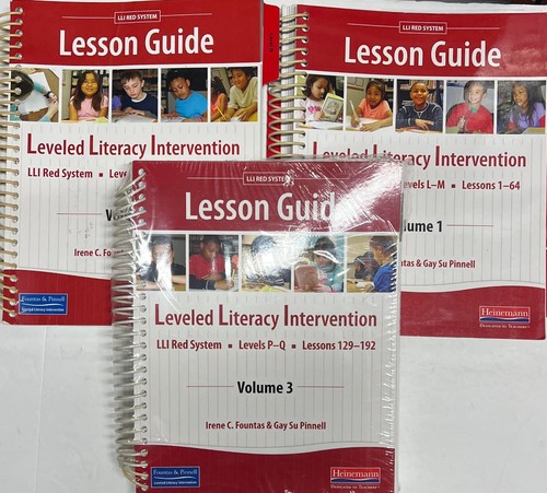 Fountas Pinnell Red System Leveled Literacy Intervention Lesson Guide Vol 1 2 3