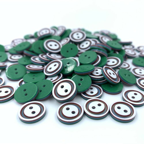 100X Round green bottom 2-holes Flat resin buttons Fit sewing Scrapbooking 12mm  - Picture 4 of 4