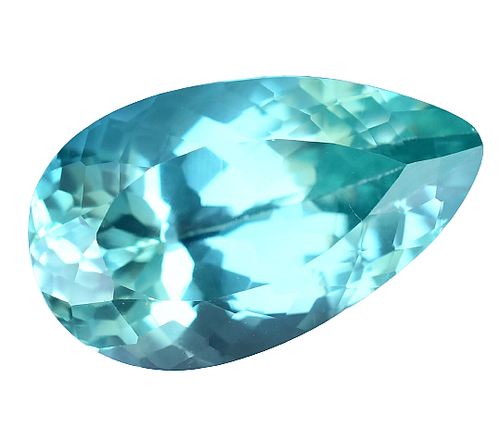 Impresionante pera de zafiro bicolor natural de 18,60 quilates certificada piedra preciosa tratada - Imagen 5 de 6