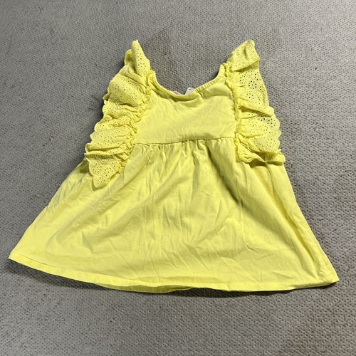 Zara Girls Yellow Crochet Flutter Sleeve Swing Dress Size 3-4 Years EUC - Picture 4 of 4
