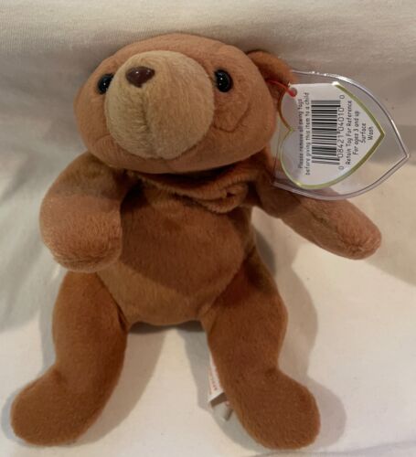 RARO - TY Beanie Baby - CUBBIE orso marrone con protezione etichetta appesa - pellet PVC 1993 - Foto 3 di 8