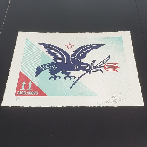 Shepard Fairey (OBEY) - Rise Above Bird - Letterpress - ventes exceptionnelles S/N/450 - 2021