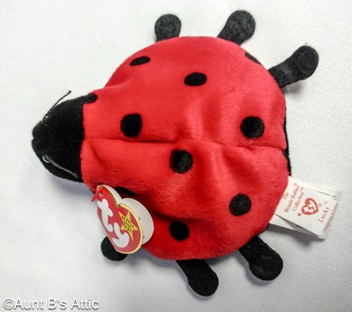 "Ty Beanie Babies Raro De colección 1995 Retirado "Lucky" Ladybug Juguete de Peluche #404040 - Imagen 2 de 7