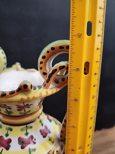 Hand Painted Ceramic Vase With Serpentines 1980s Bd1 - Picture 7 of 8