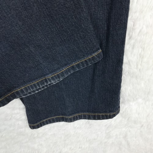 Chaps Denim Womens Jeans Delaney Straight Leg Blue Dark Wash Whiskering Plus 18W - Picture 9 of 9