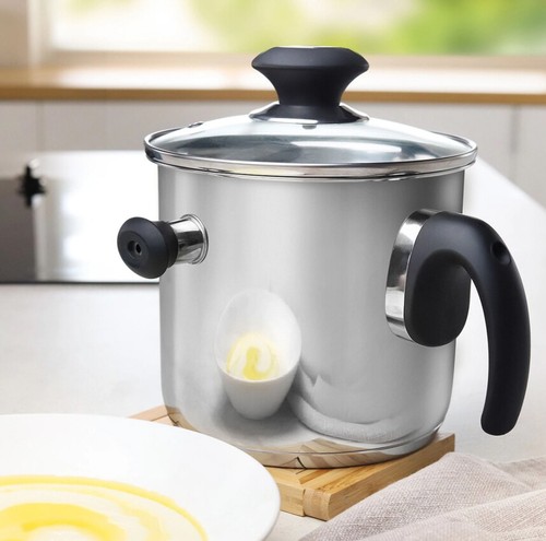 Doppelwandiger Milchtopf Simmertopf mit Deckel 16 cm 2 Liter alle Herdarten - Bild 2 von 4