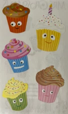 CUTIE CUPCAKE Stickers(5pc) Mrs.Grossman's•Party•Celebration •Birthday•Funny•