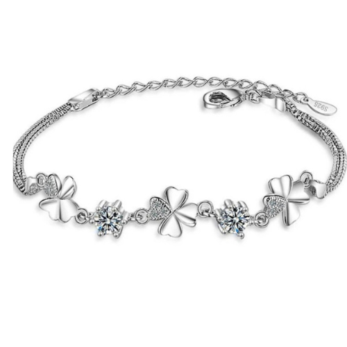 DNA Armband Aus 925 Sterling Silber – Einstellbar, Glänzend, Molekulares Design