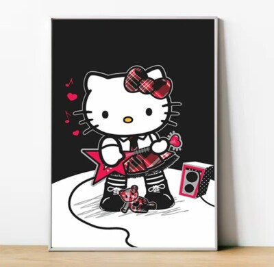 Hello Kitty Rocker Canvas Poster Wall Art Home Decor | eBay