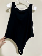 Women’s DEREK HEART- Sleeveless -Body Suit 1X- Black-FITTED RACER BIKINI-MEIJER
