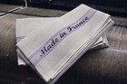 Charvet Editions "Made in France", Woven linen and cotton tea towel. France.