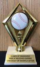 6.5" Baseball Trophy - Free Engraving - Assembly Required