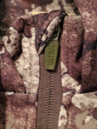 RedHead Brand Camouflage 1/4 Zip Hoodie Sweatshirt Medium Strata Camo Outdoors - Picture 6 of 14