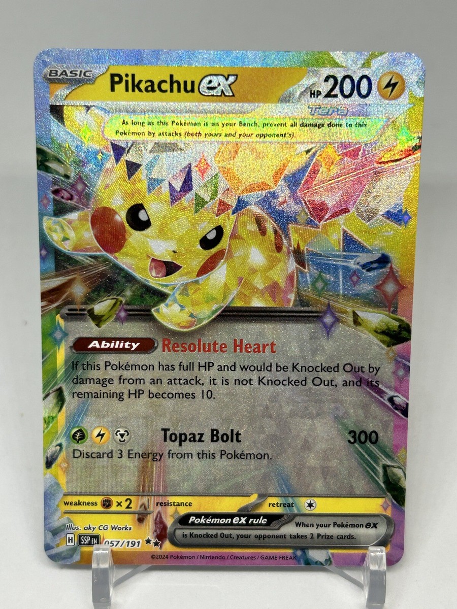2024 Pokemon Surging Sparks Holo Double Rare 057/191 Pikachu Ex | eBay
