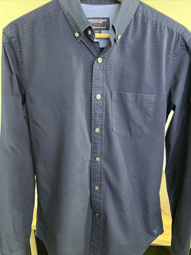 Herren American Eagle Hemd, LS, Knopfleiste, XS, 100% Baumwolle, Tasche, dunkelblau - Bild 6 von 7