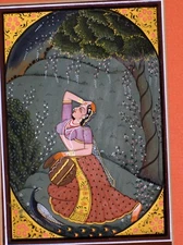 OLD Kamasutra Vintage Classic Art Painting Garden Queen Waiting for Love Superb