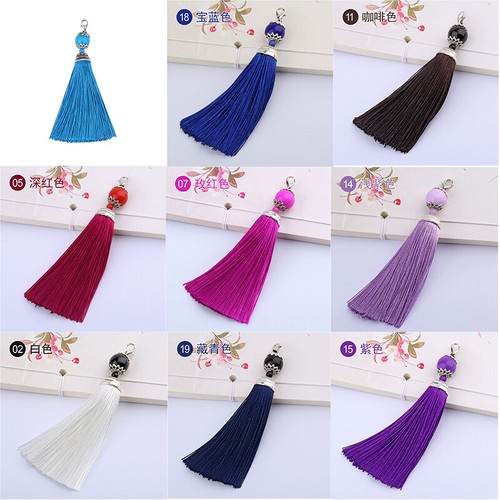 5X Large Silky Tassels Key Set Sewing Trim 11cm Long Bead Cushion Curtain Craft1 - Picture 10 of 35