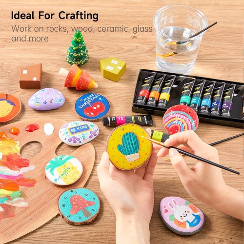 Acrylic Paint Set 15 X 12Ml Tubes Artist Quality Non Toxic Rich Pigments Colors - Picture 6 of 12