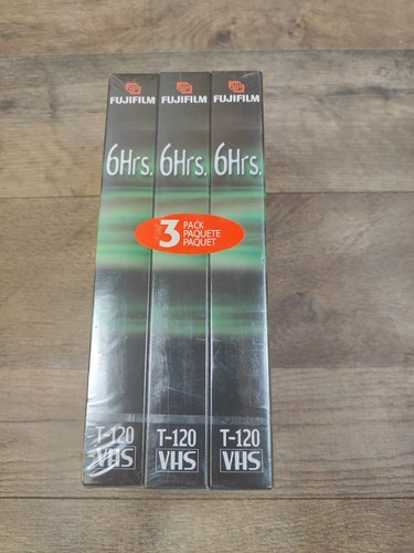 Fujifilm High Quality T-120 VHS Blank Tapes NEW & SEALED Lot of 3
