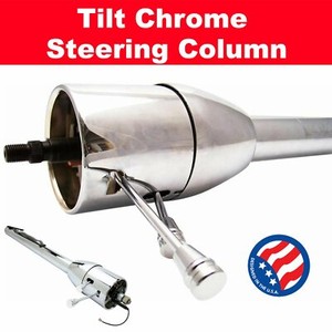 1955-1959-Chevrolet-Pickup-Truck-Chrome-Tilt-Steering-Column-No-Key-Shift