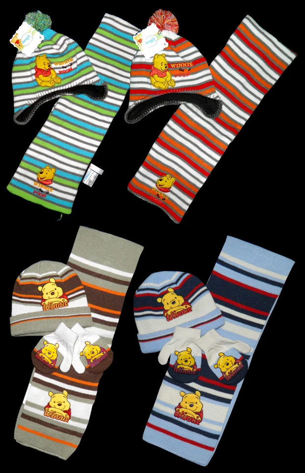 DISNEY WINNIE POOH Mütze Schal Disney Winnie Set Mütze Schal Handschuhe 48 50 cm NEU