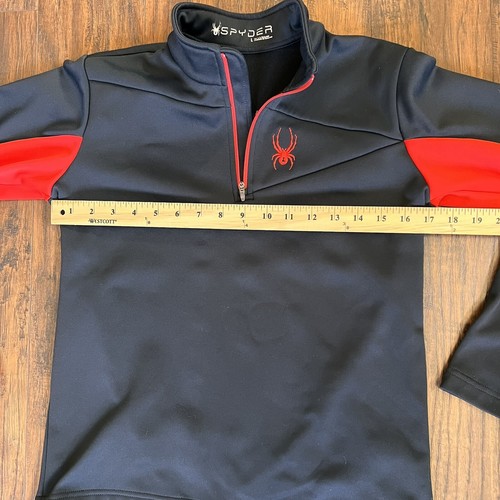 Spyder 1/4 Zip Jacket Boys Large Coat Red Black Pullover L Sweatshirt - Picture 4 of 6