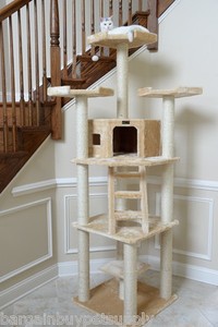 80-034-Armarkat-Cat-Tree-Condo-Bed-Perch-Play-House-Scratching-Post-Beige-A8001
