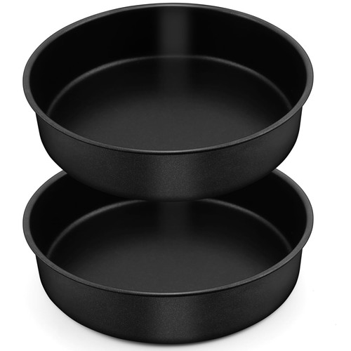 8 Inch Round Cake Pan Set of 2, Non-Stick Cake Baking Pans for Birthday Weddi...