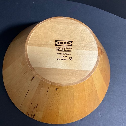IKEA of Sweden Wooden Fruit or Salad Serving/Display Bowl 5”H x 11”W Natural - Picture 6 of 11
