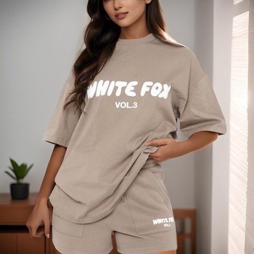 2PCS White Foxs Boutique Womens Tracksuits T-Shirt Top Shorts Set Sweatshirt AU - Picture 29 of 47