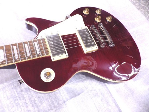Burny Les Paul LSD-80N TRD Transparent Red Electric Guitar Used From Japan - Picture 5 of 10