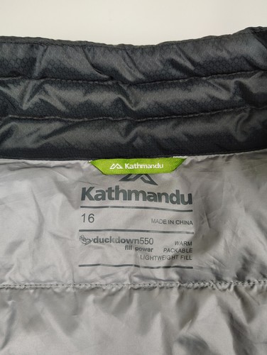 Kathmandu Women's Puffer Jacket Duckdown 550 Black Size 16 Packable Lightweght - Picture 3 of 14