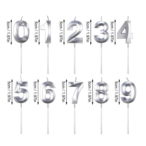 Geburtstagskerzen verlängert große Zahlenkerze bunt 3D Design Cake Topper 0-9 - Bild 108 von 159