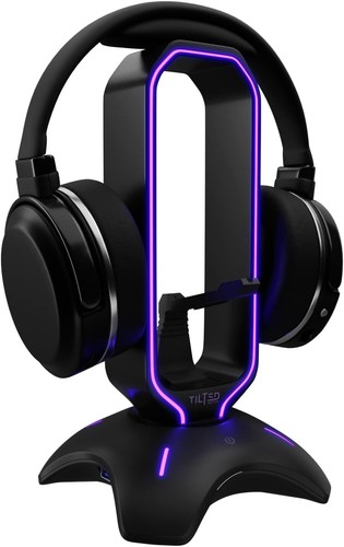 TILTED NATION RGB Gaming Headset Stand with RGB and 2 port USB 3.0 Black