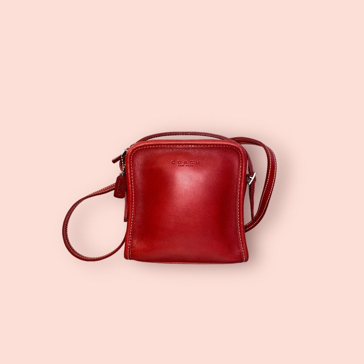 COACH Vintage Bellini Mini Camera Red Luxury Leather COACH Vintage Bellini Mini Camera Red Luxury Leather