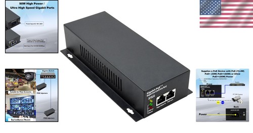 Compact Gigabit PoE Injector Adapter - Up to 100m Range with Surge Protection - Picture 2 of 9