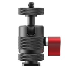 Aluminum Ball Head 1/4" Screw Tripod Mount with Hot Shoe Adapter for GoPro DSLR