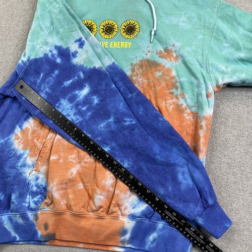 Positive Energy Hoodie Mens Large Sunflower Tie Dye Street Artist Union Clothing - Picture 10 of 17
