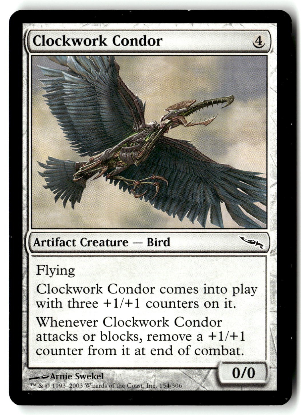 Clockwork Condor 154 Common Mirrodin Magic: The Gathering Moderately Played