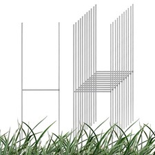 Yard Sign Stakes, 15"x6" Metal H Stakes, Lawn Sign Holder, Sign H Frame, 12pcs