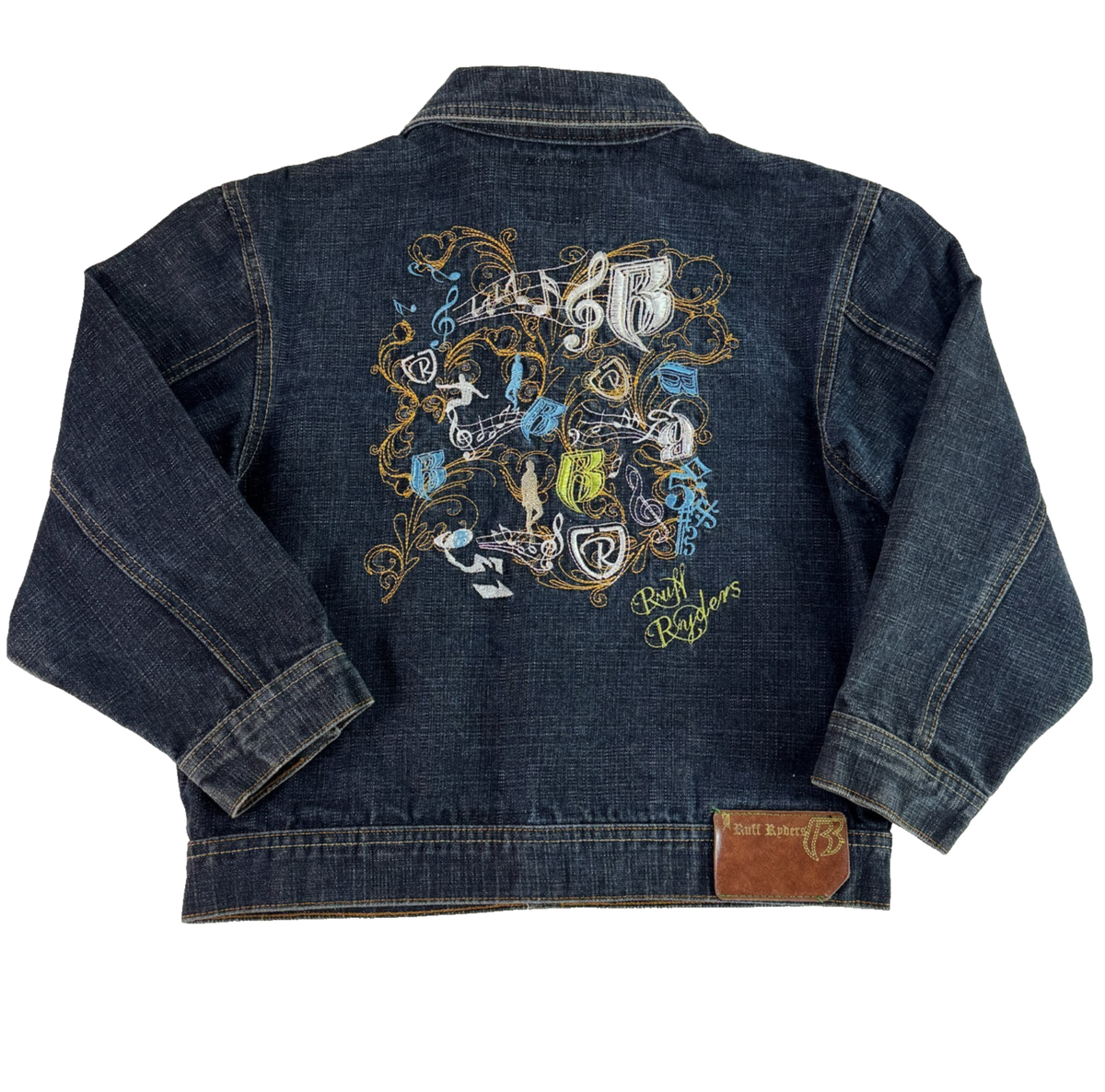 Vintage Ruff Ryders Womens Youth Denim Jean Jacket DMX Embroidered 