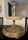 2 Tier Wood Serving Tray Two Distressed Tiered Farmhouse Decorative Wooden