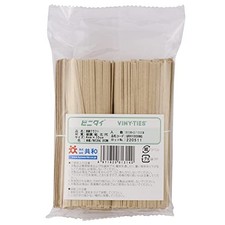 Kyowa QRH100-9NG Unbleached Kraft Paper Tie 4mm x 10cm 1000 Pieces Natural