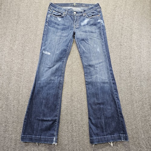 7 For All Mankind Modern Dojo Groovy Jeans Women's 30 Blue Mid-Rise Flare Flaws
