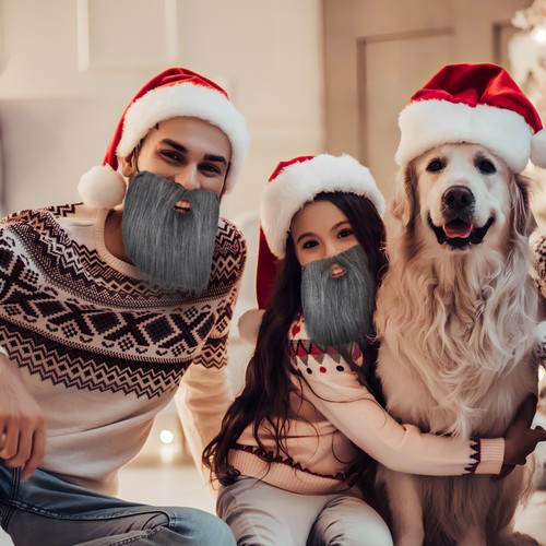 Weihnachtsmann Bart für Kinder Herren Fake Miss Kinderkostüm Bärte realistisch - Bild 6 von 11