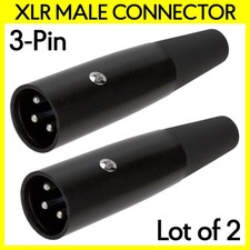2 Pack XLR 3-Pin Male Connector Mic Microphone Audio Cable Adapter Solder Type