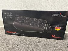 Perixx Periduo-505 Wired USB Ergonomic Split Keyboard  Mouse Combo -Sleek Black